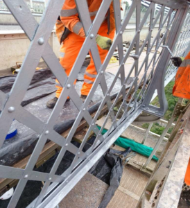 Painting the parapet girders