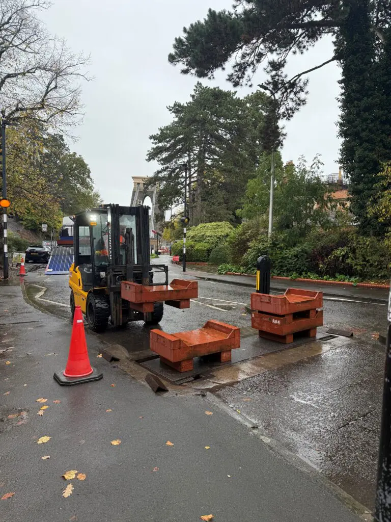 Weights are loaded on the the weighbridge